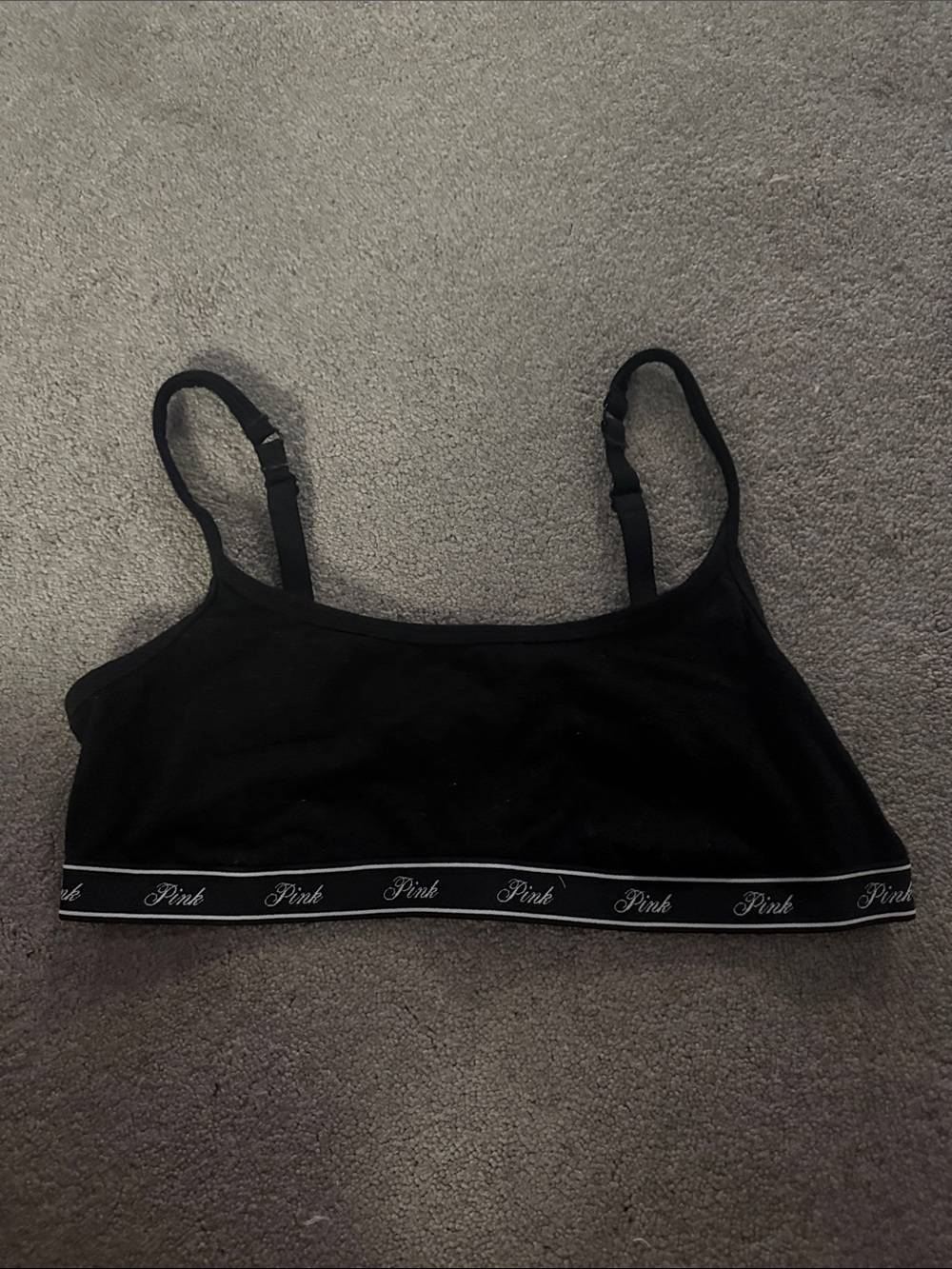 PINK Victoria's Secret Black Logo Band Bralette